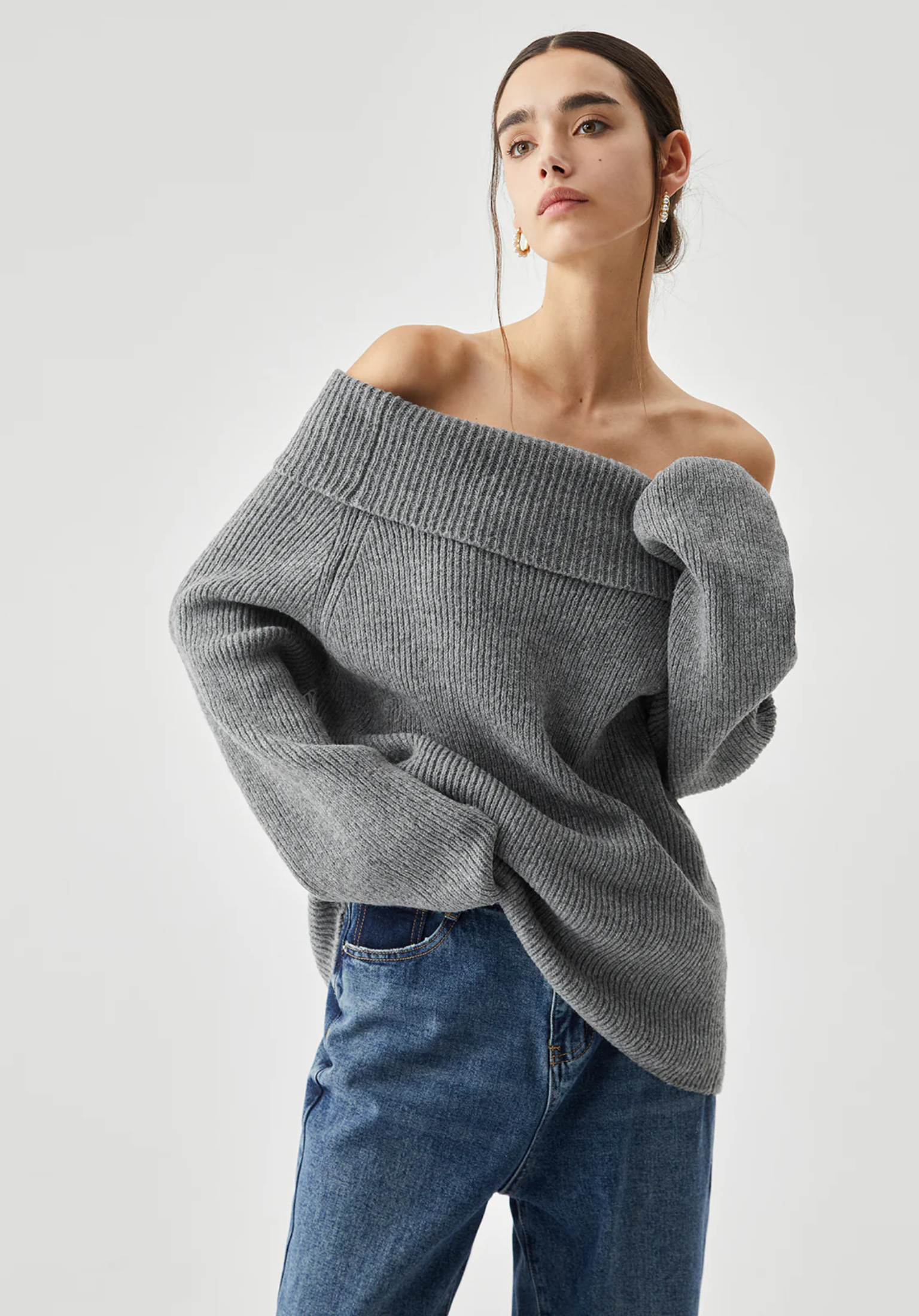 Gestrickter Off-Shoulder-Pullover®